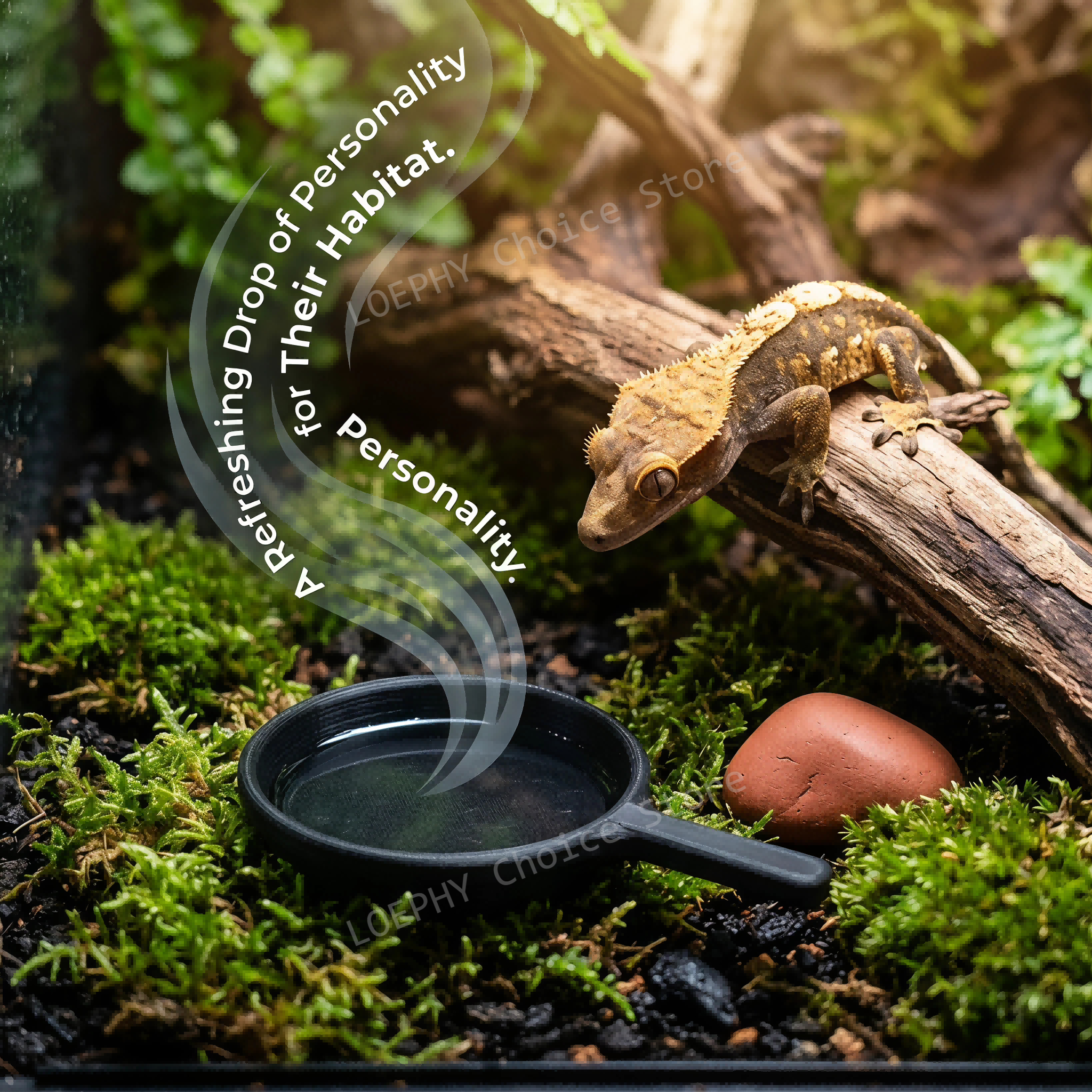 Funny Frying Pan Design Gecko  - Water Dish Reptile のレビューと価格