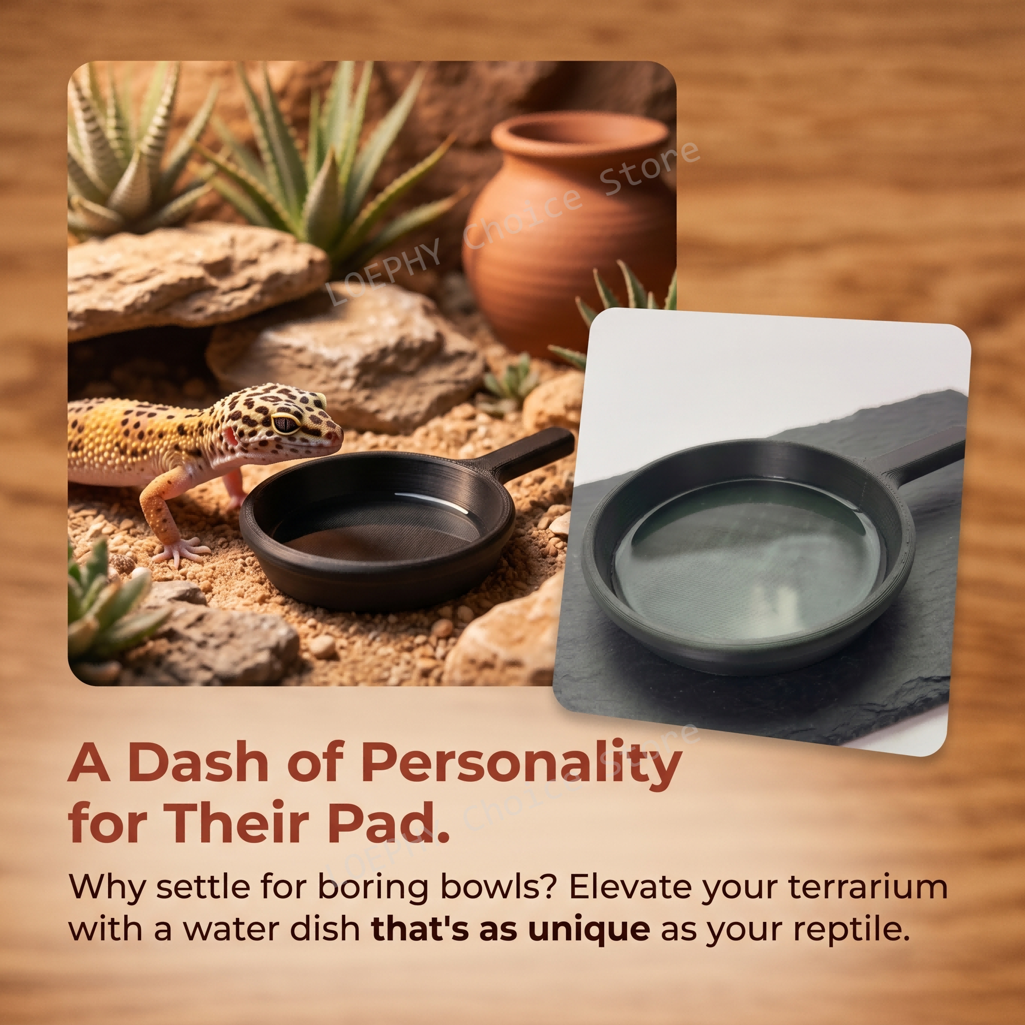 Funny Frying Pan Design Gecko  - Water Dish Reptile のレビューと価格