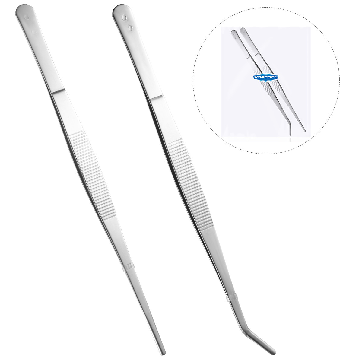 2Pcs Stainless Steel Straight  - Feeding Tong Stainless のレビューと価格