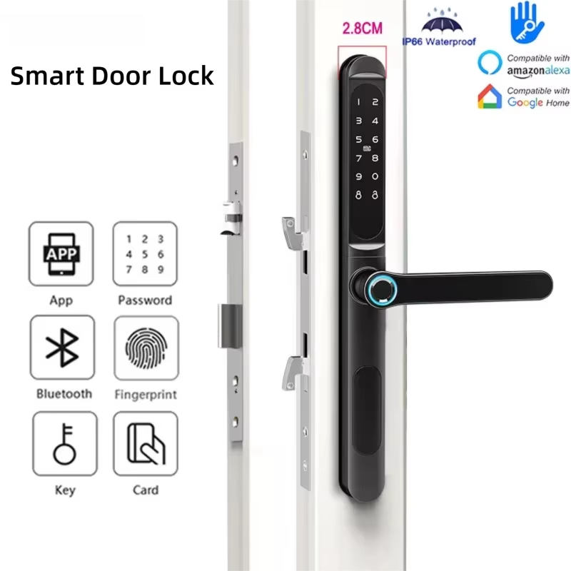 Smart Door Lock With Fingerpri - Glass Door Hinge のレビューと価格