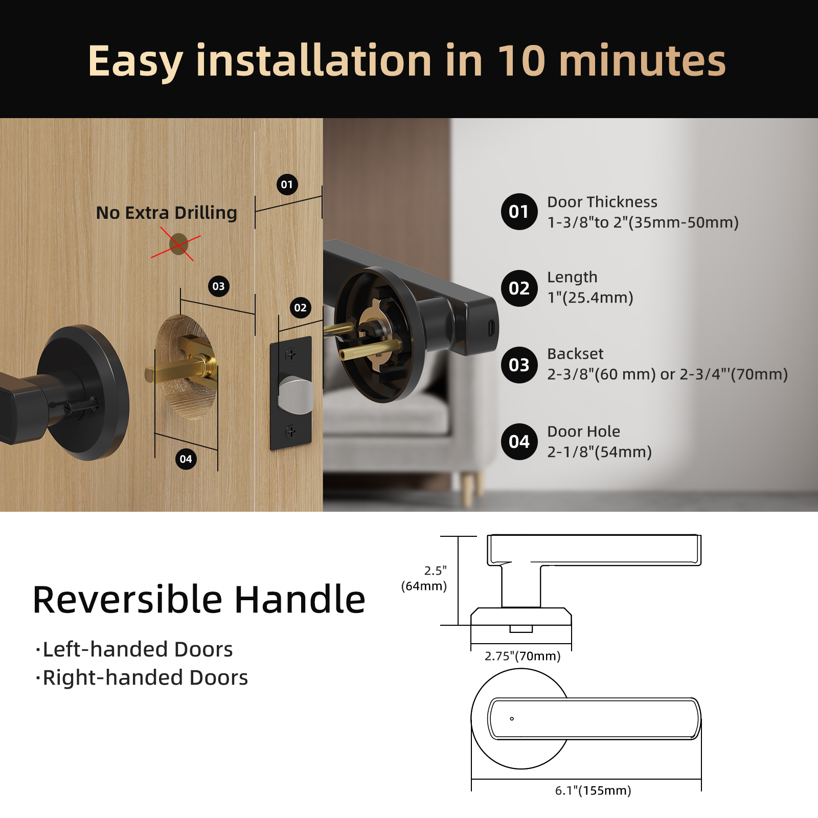 Viladepot Handle Shaped Smart  - Glass Door Hinge のレビューと価格