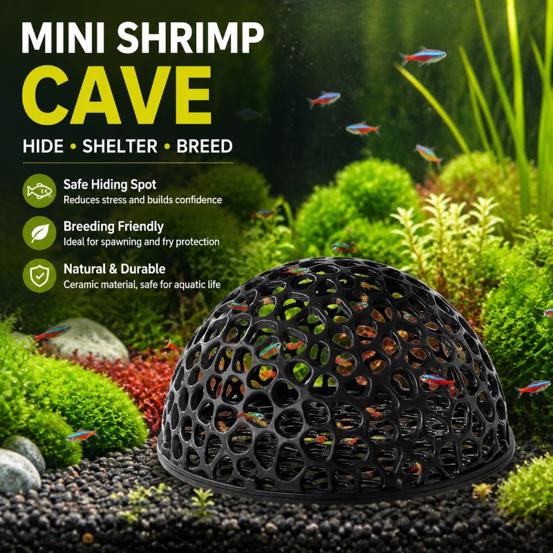 Mini Porous Ceramic Shrimp Cav - Hide Cave Ceramic のレビューと価格