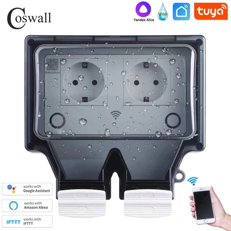 Coswall Tuya Wifi Yandex Alice - Timer Dual Outlet のレビューと価格