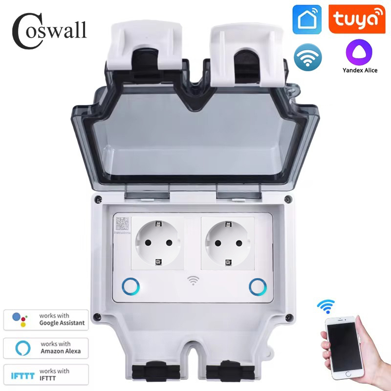 Coswall Tuya Wifi Yandex Alice - Timer Dual Outlet のレビューと価格