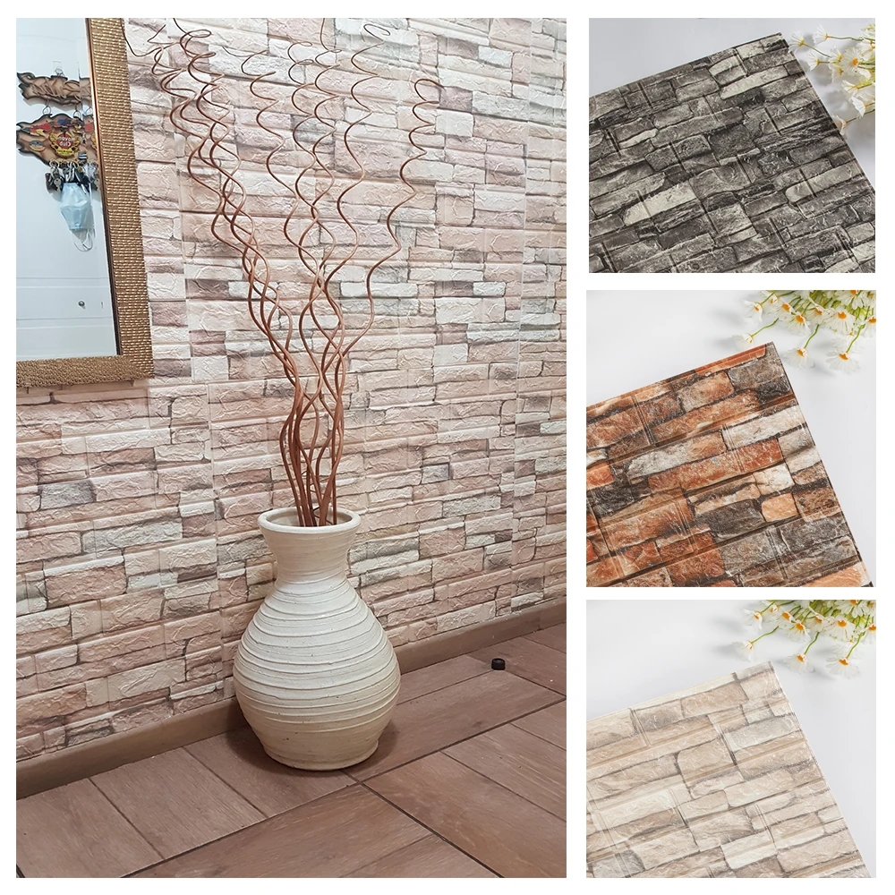 10PCS Self Adhesive 3D Brick W - Pvc Panel Background のレビューと価格